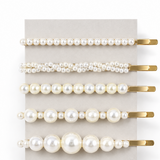 Mixed Pearl Hair Slides Set/5