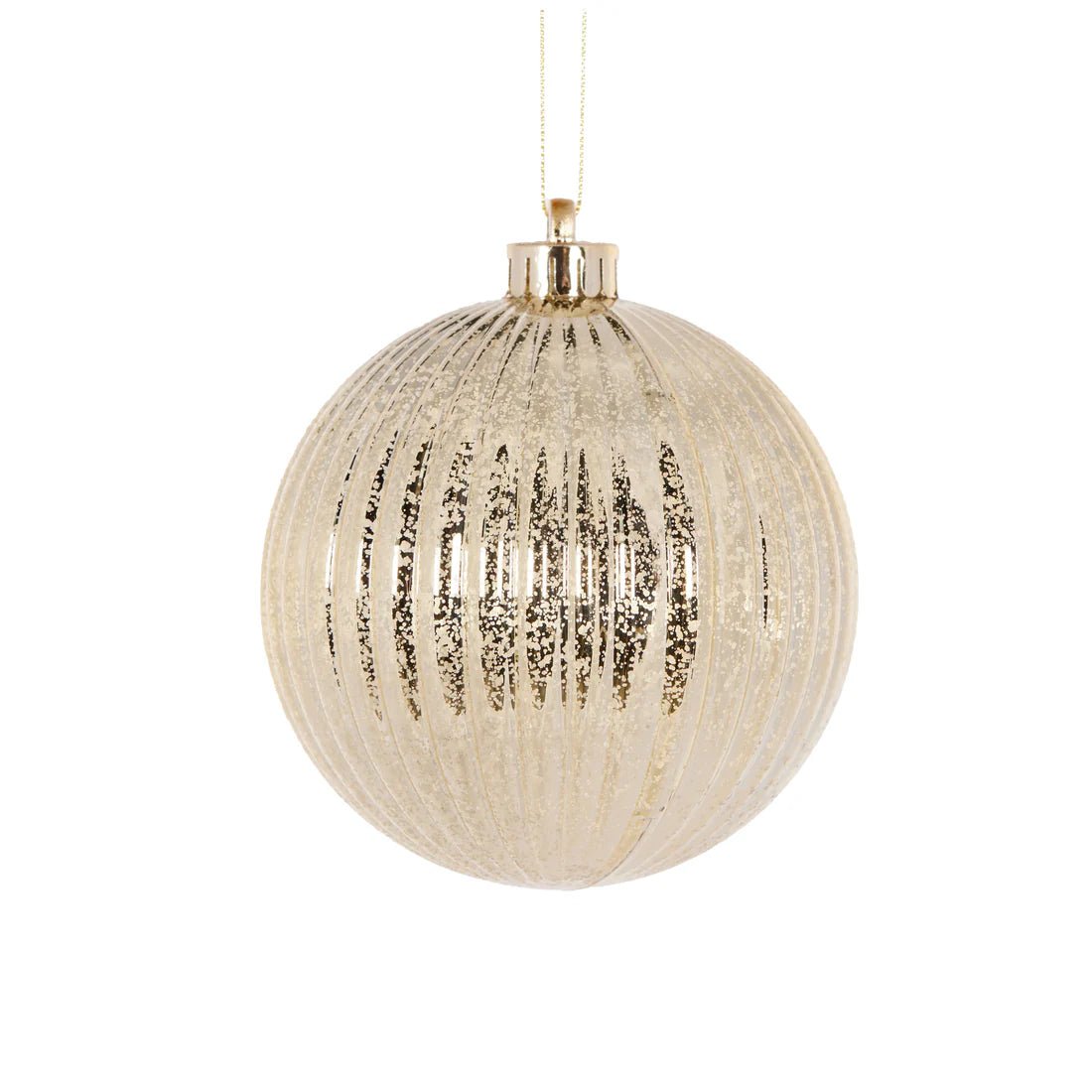 12CM RIBBED GOLD MERCURY BAUBLE - Pure Apotheca