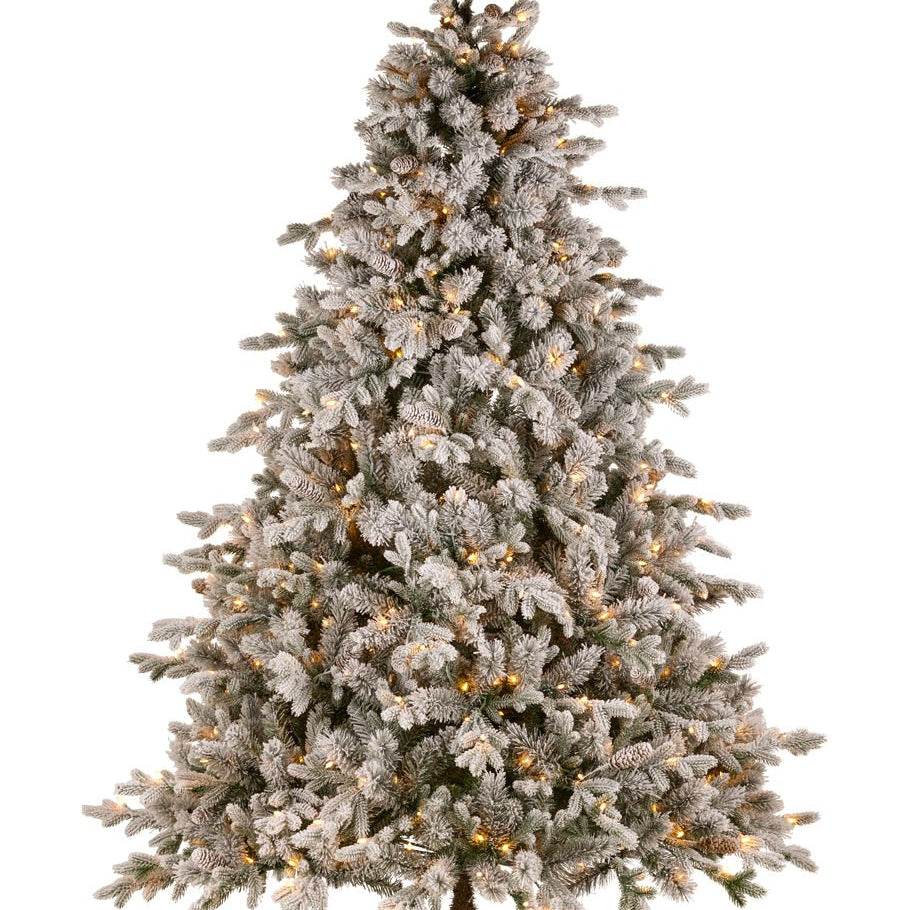12ft Snowy Dorchester Christmas Tree with Twinkle Lights - Pure Apotheca