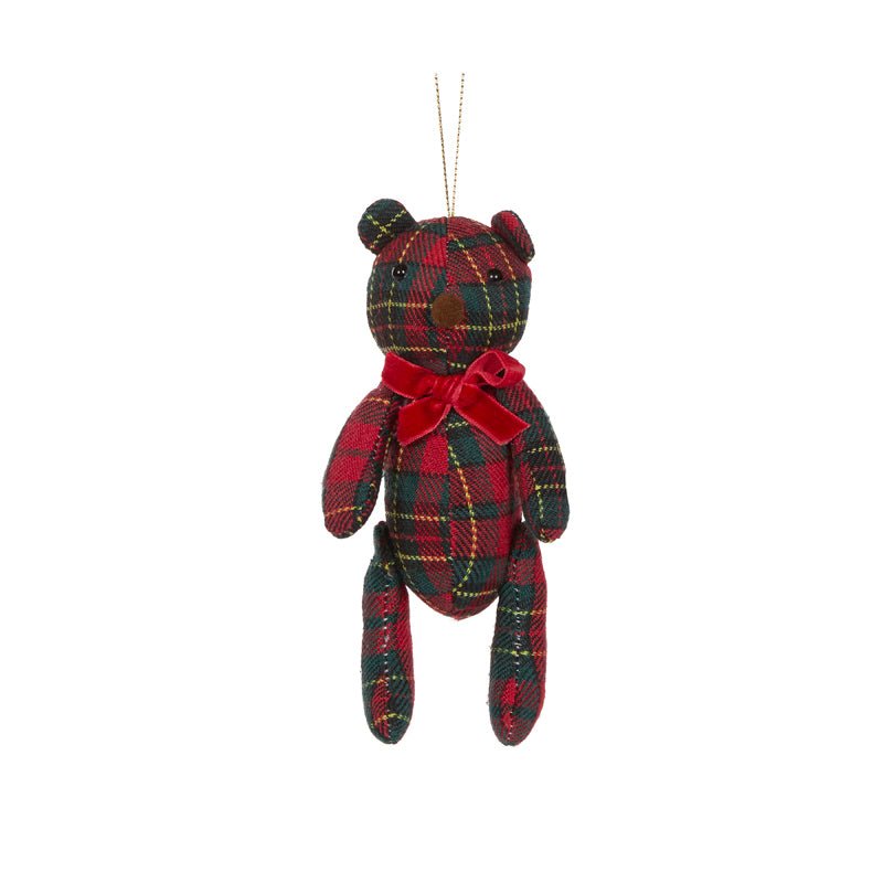 13 CM PLAID HANGING TEDDY BEAR - Pure Apotheca