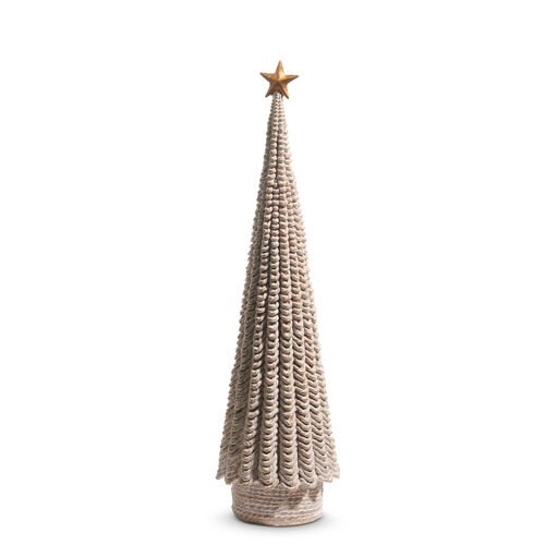 13" Whitewash Knitted Pattern Woven Tree - Pure Apotheca