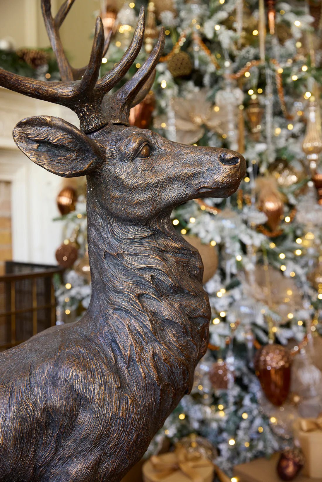 130 CM METALLIC WOODLAND REINDEER STANDING - Pure Apotheca