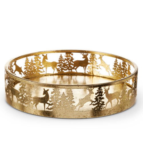 14" Gold Deer Tree Tray - Pure Apotheca