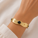 Cleopatra Gold Cuff with Onyx
