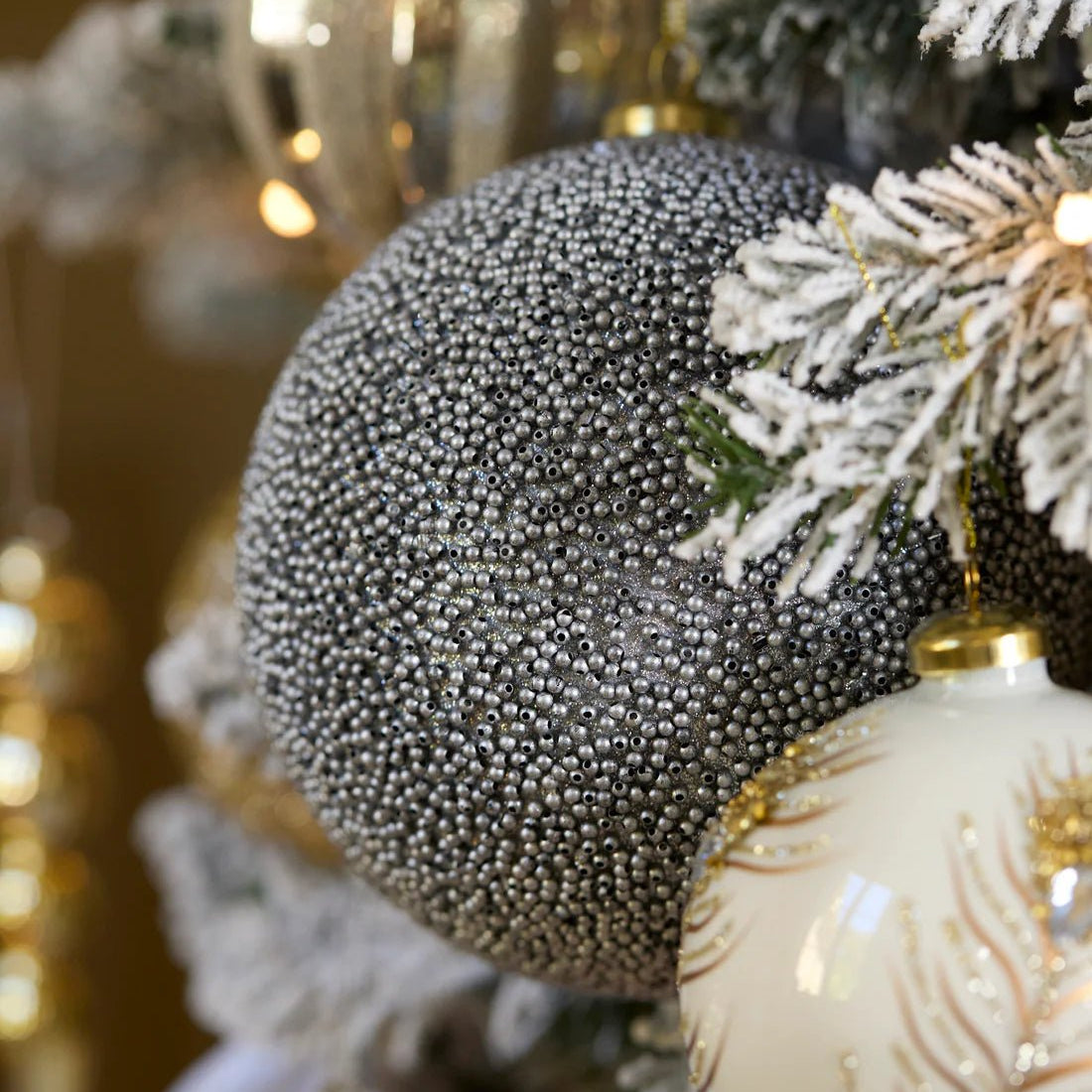 15 CM SILVER CAVIAR BAUBLE - Pure Apotheca