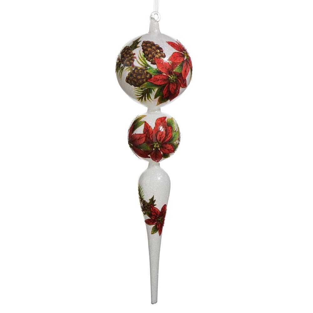 15" Poinsettia Finial Ornament - Pure Apotheca