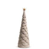 15" Whitewash Scalloped Pattern Woven Tree - Pure Apotheca