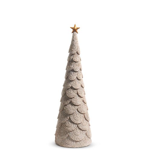 15" Whitewash Scalloped Pattern Woven Tree - Pure Apotheca
