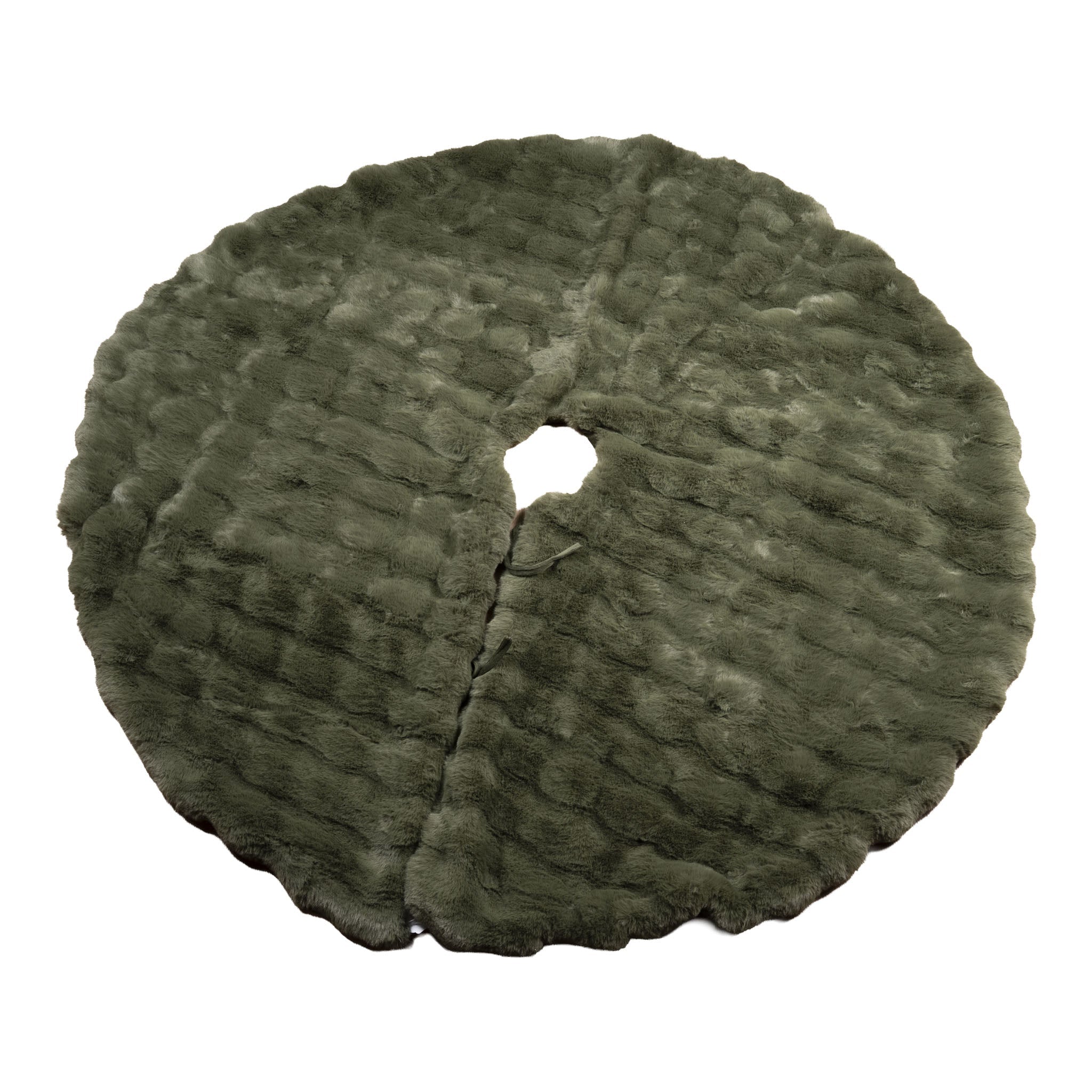 150cm Olive Faux Fur Tree Skirt 150cmD - Pure Apotheca