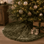 150cm Olive Faux Fur Tree Skirt 150cmD - Pure Apotheca