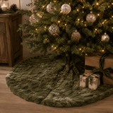 150cm Olive Faux Fur Tree Skirt 150cmD - Pure Apotheca