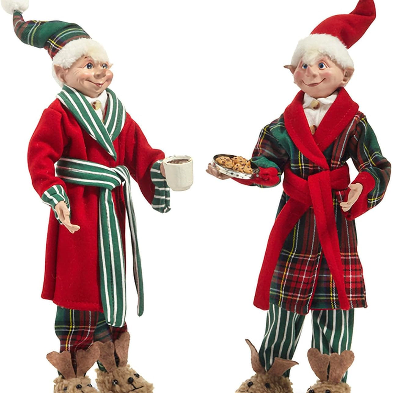 16" Posable Plaid Robe Elf - 2 Asstd - Pure Apotheca