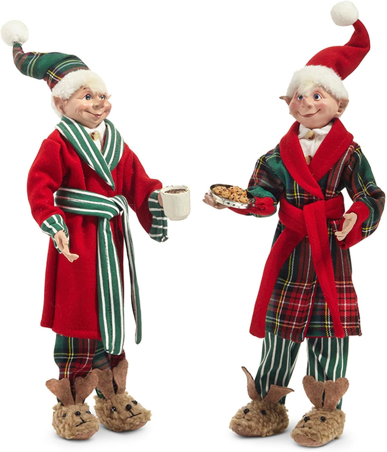 16" Posable Plaid Robe Elf - 2 Asstd - Pure Apotheca