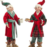 16" Posable Plaid Robe Elf - 2 Asstd - Pure Apotheca