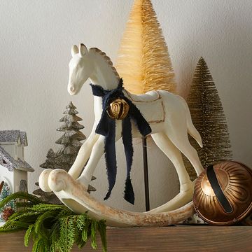 16.5″ Whitewash Rocking Horse Christmas Decoration - Pure Apotheca