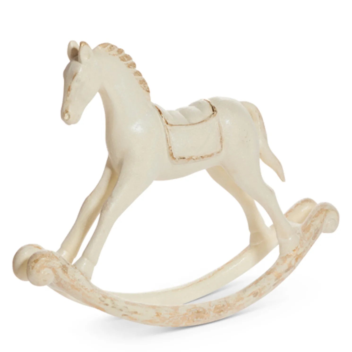 16.5″ Whitewash Rocking Horse Christmas Decoration - Pure Apotheca