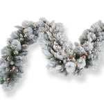 180 CM DOUGLAS FIR SNOW GARLAND WITH 50 LED LIGHTS - Pure Apotheca