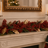 180cm Glittered Red Berry Magnolia Leaf Garland - Pure Apotheca