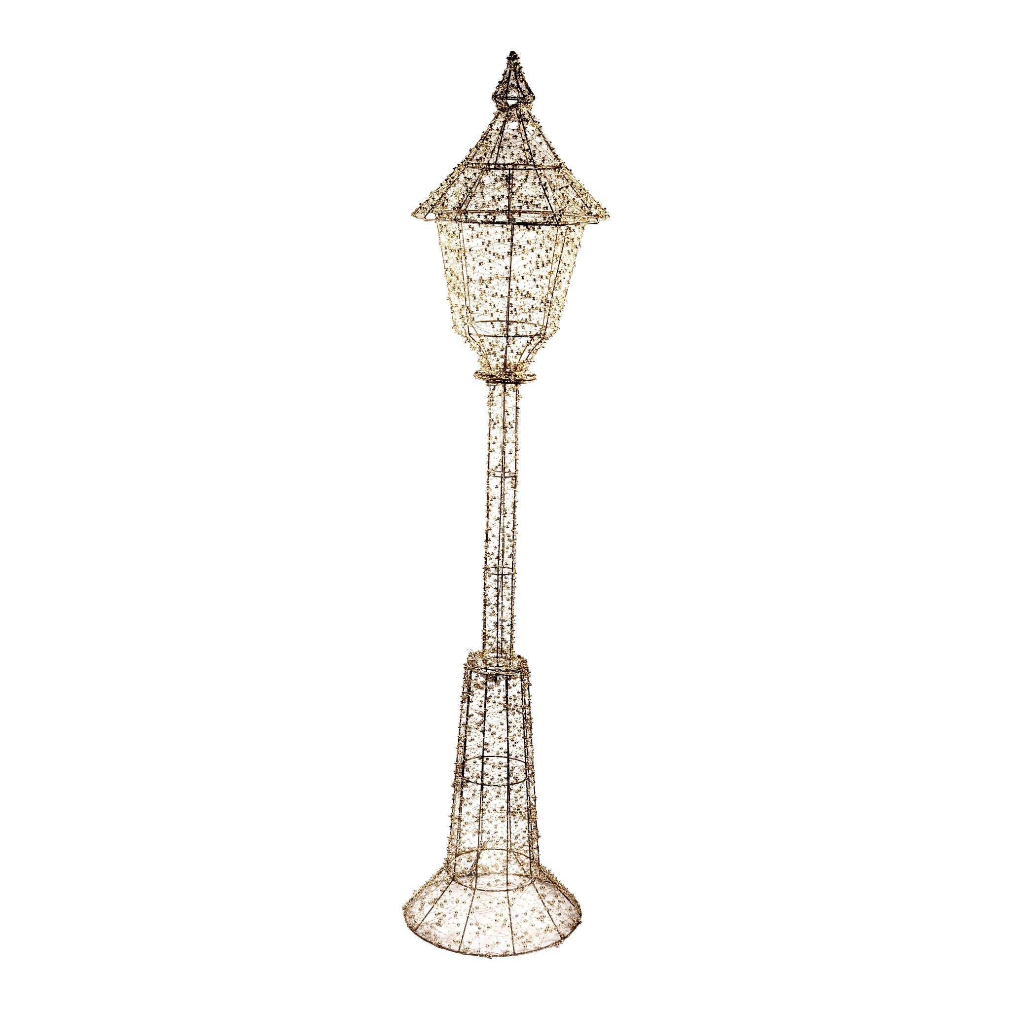 180cm Illuminated Gold Beaded Lamp Post 960 LED - Pure Apotheca