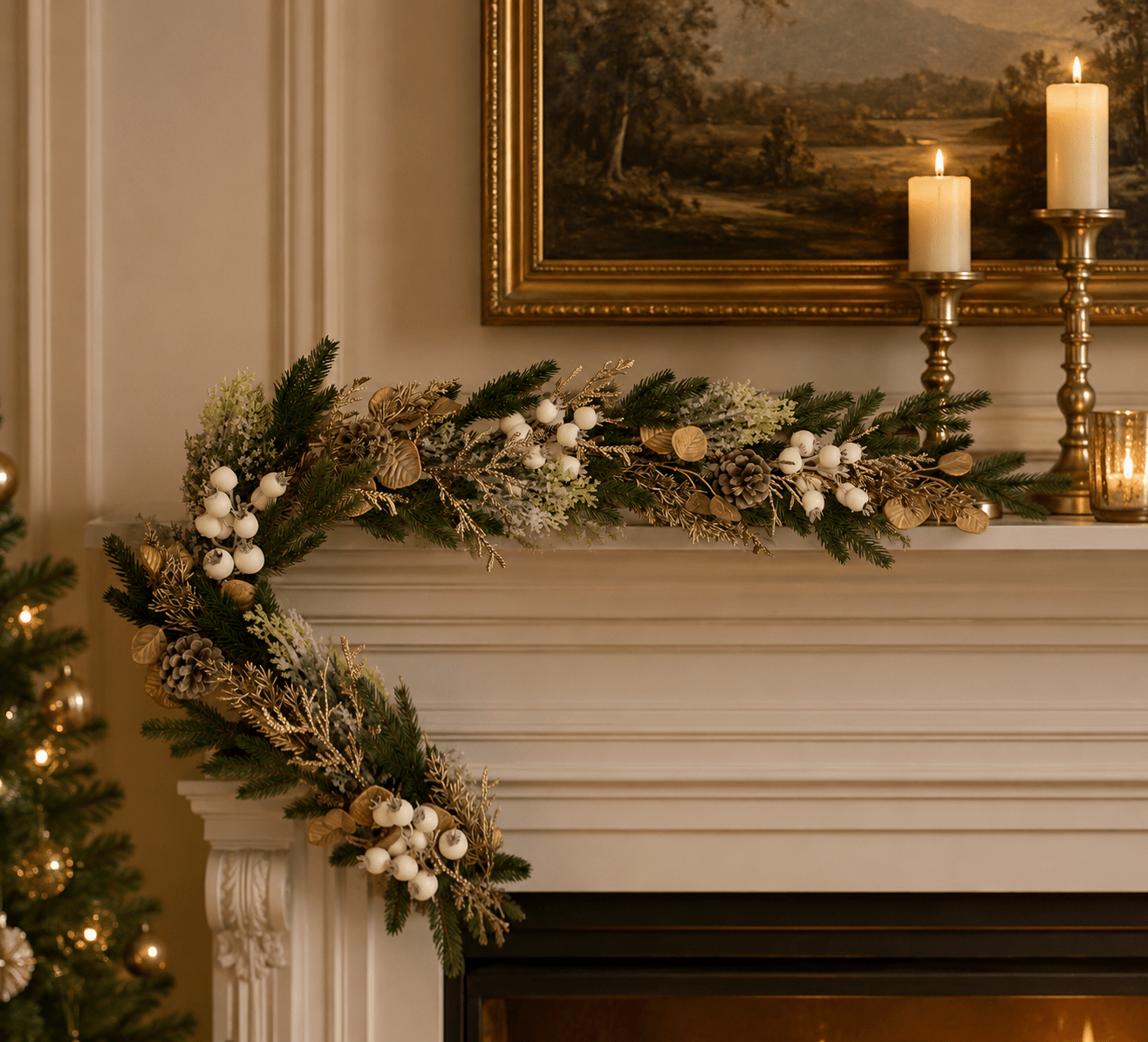 180cm Natural White Berry Garland - Pure Apotheca