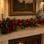 180cm Red Berry Pinecone Bauble Garland - Pure Apotheca