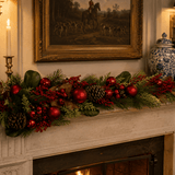 180cm Red Berry Pinecone Bauble Garland - Pure Apotheca