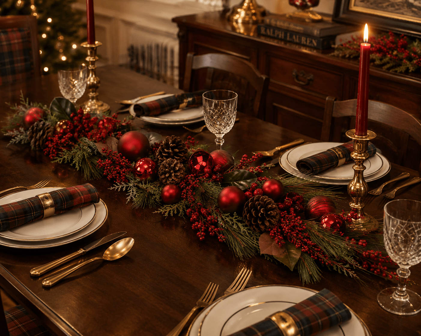 180cm Red Berry Pinecone Bauble Garland - Pure Apotheca