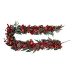 180cm Red Berry Pinecone Iced Bauble Garland - Pure Apotheca
