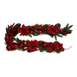 180cm Red Poinsettia & Apple Garland - Pure Apotheca