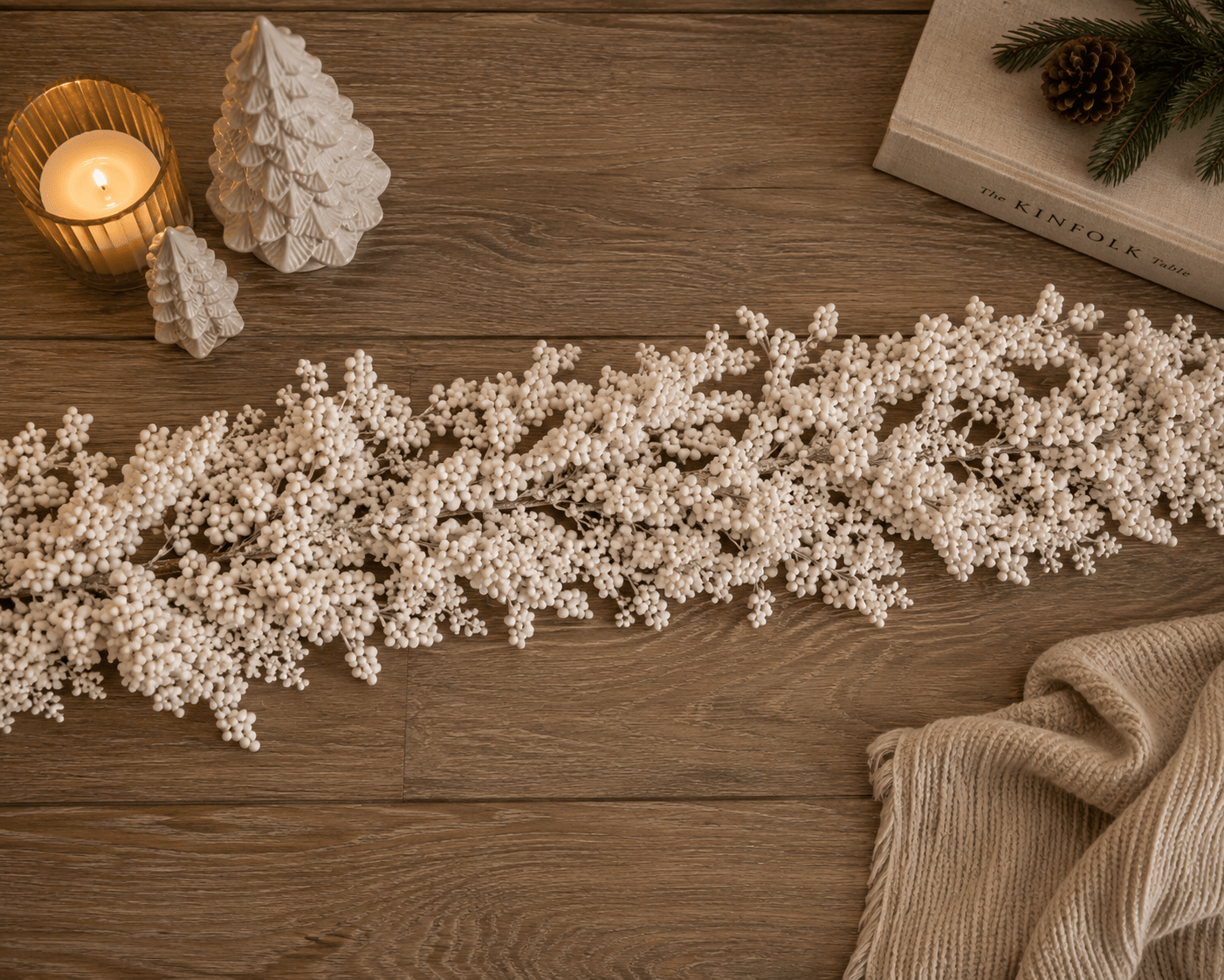 180cm Snow White Berry Garland - Pure Apotheca
