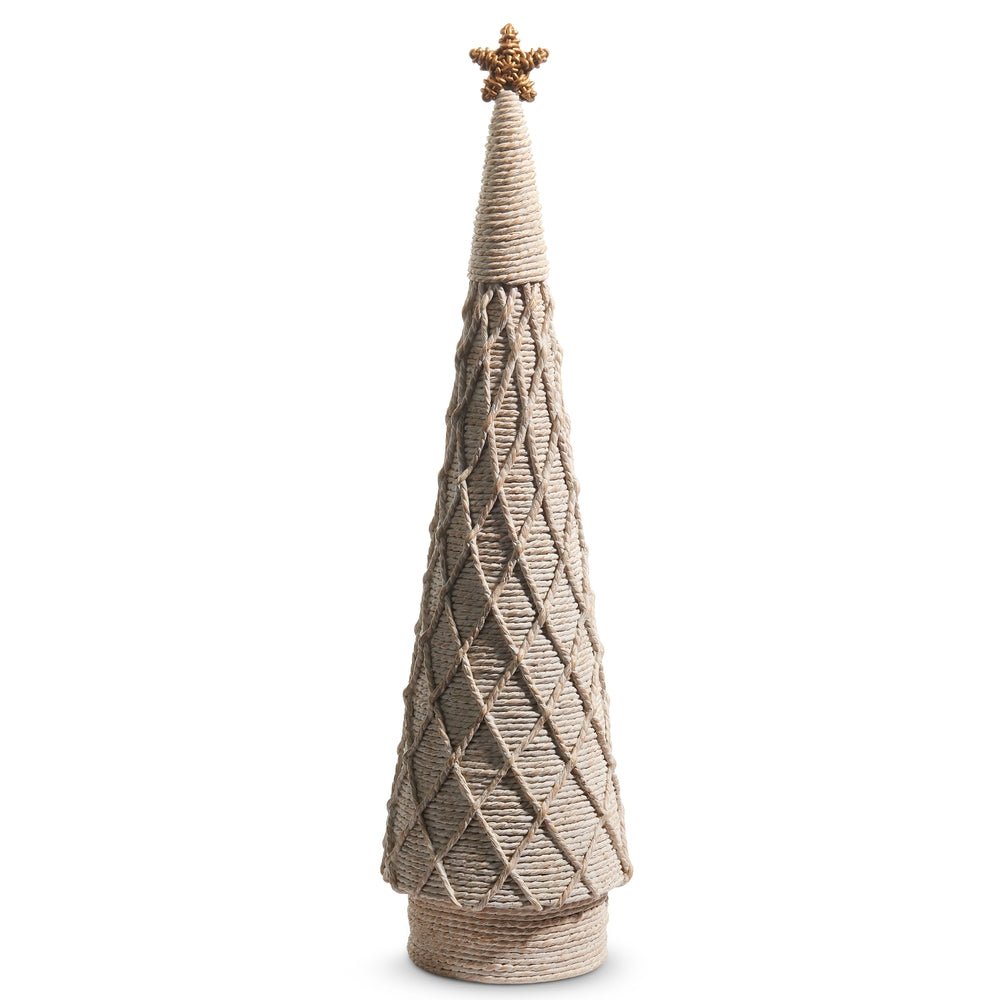 18.5" Whitewash Diamond Pattern Woven Tree - Pure Apotheca
