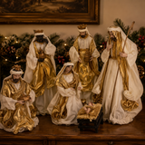 Exquisite Nativity 6 Piece Set Ivory Gold