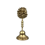 GOLD PINECONE TAPER CANDLE HOLDER LGE