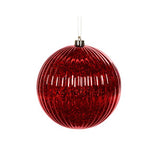 10CM RIBBED RED MERCURY BAUBLE