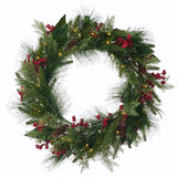 Spiceberry Pre-Lit LED Wreath 60cm Red/Grn