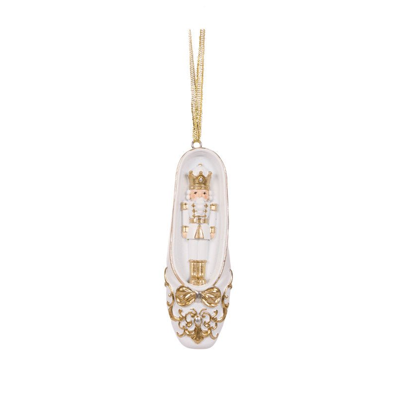 2 ASST WHITE AND GOLD BALLET SLIPPERS HANGING - Pure Apotheca