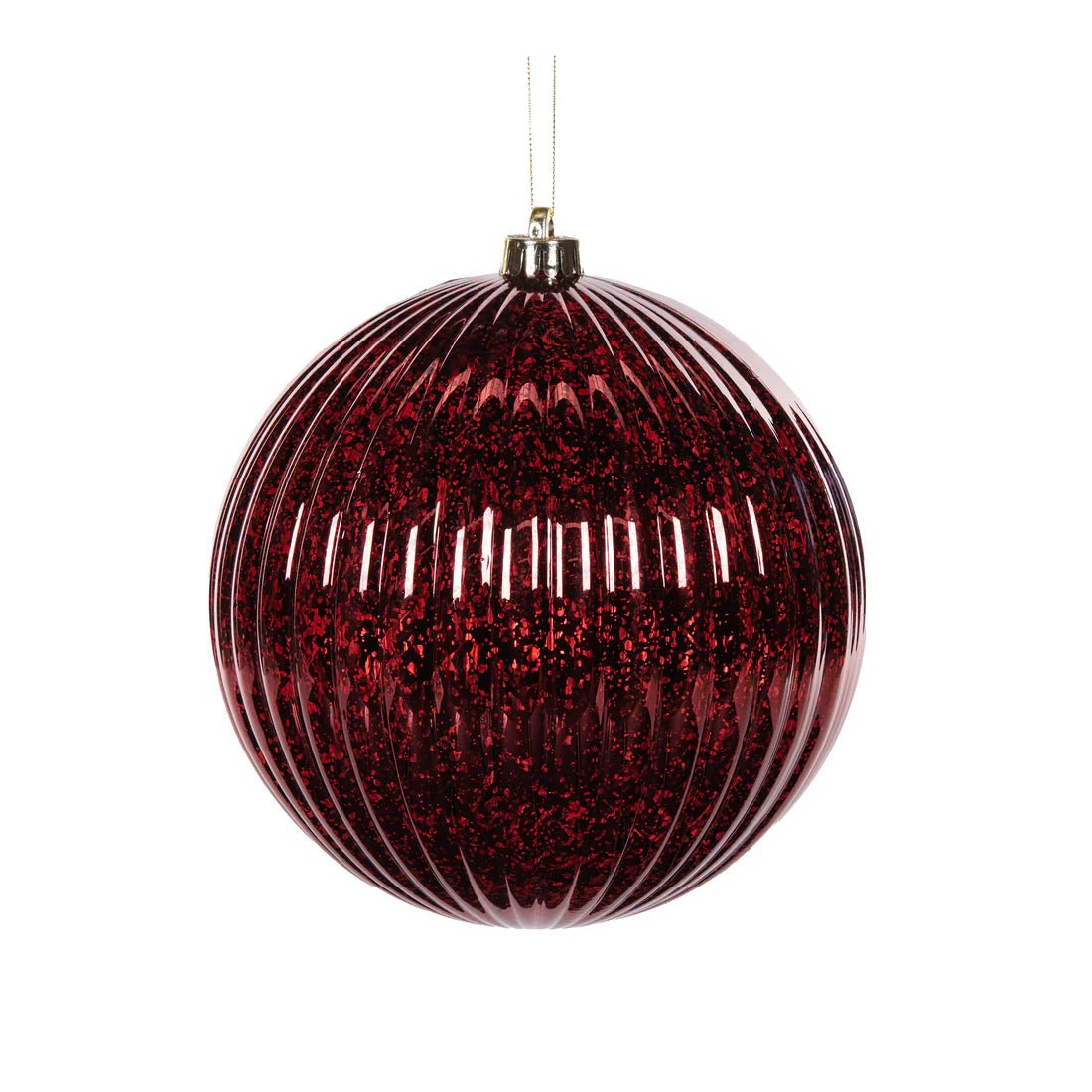 20 CM BURGUNDY MERCURY RIBBED BAUBLE - Pure Apotheca