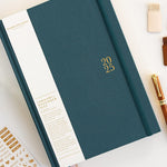 2025 Desktop Linen Bound Planner Teal - Pure Apotheca