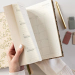 2025 Desktop Linen Bound Planner White Blossoms - Pure Apotheca