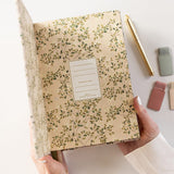 2025 Desktop Linen Bound Planner White Blossoms - Pure Apotheca