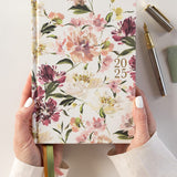 2025 Petite Linen Bound Planner Peony - Pure Apotheca