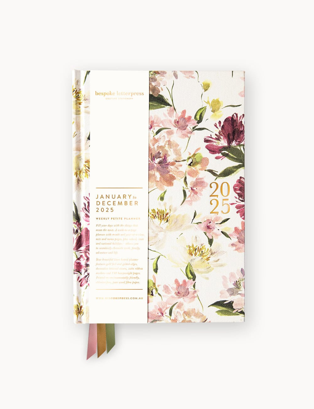 2025 Petite Linen Bound Planner Peony - Pure Apotheca