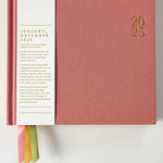 2025 Vertical Linen Bound Planner Tea Rose - Pure Apotheca