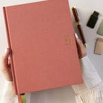 2025 Vertical Linen Bound Planner Tea Rose - Pure Apotheca