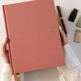 2025 Vertical Linen Bound Planner Tea Rose - Pure Apotheca