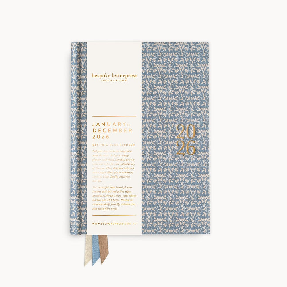 2026 Day to a Page Linen Bound Planner - Frost Bramble - Pure Apotheca