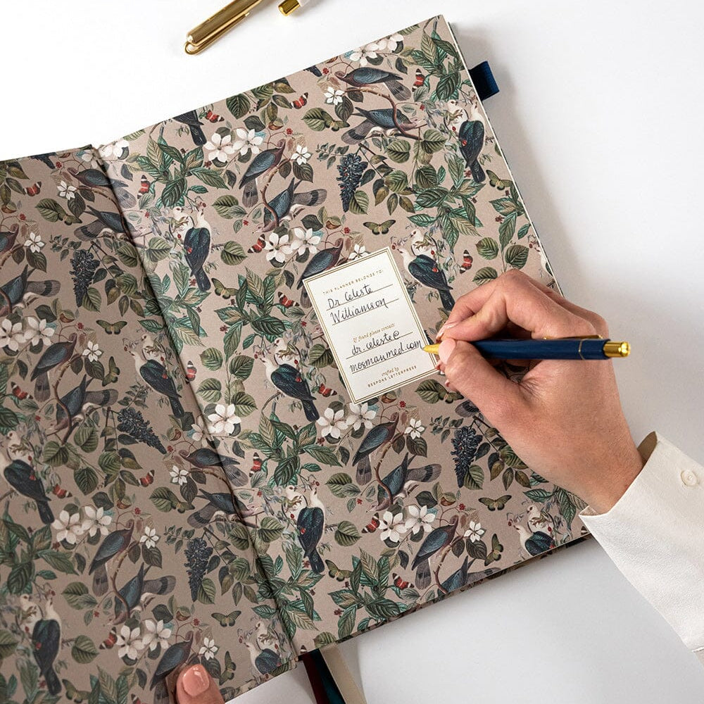 2026 Desktop A4 Linen Bound Planner - Botanical Grove - Pure Apotheca