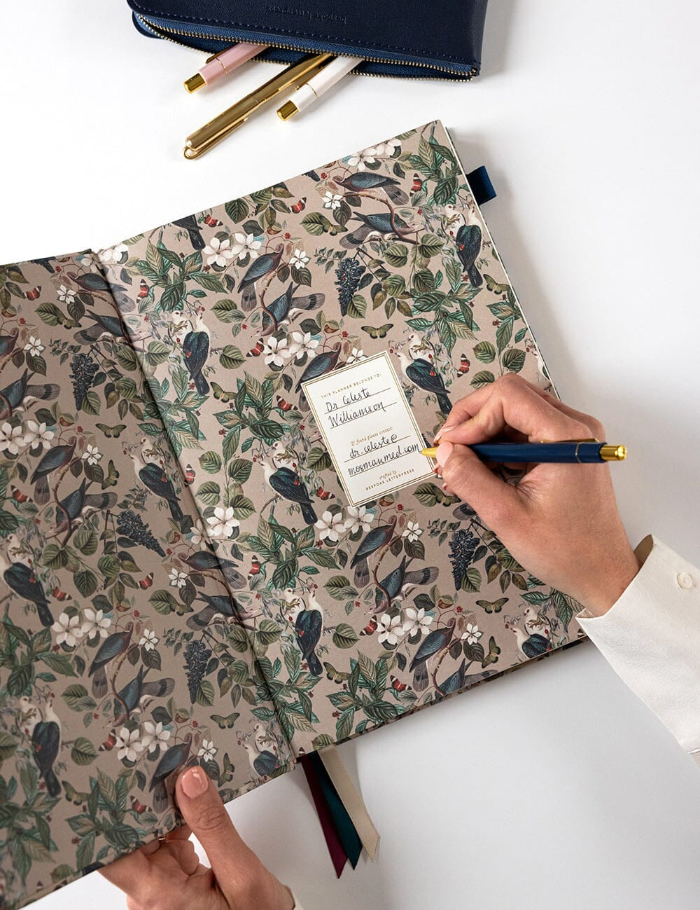 2026 Desktop A4 Linen Bound Planner - Botanical Grove - Pure Apotheca