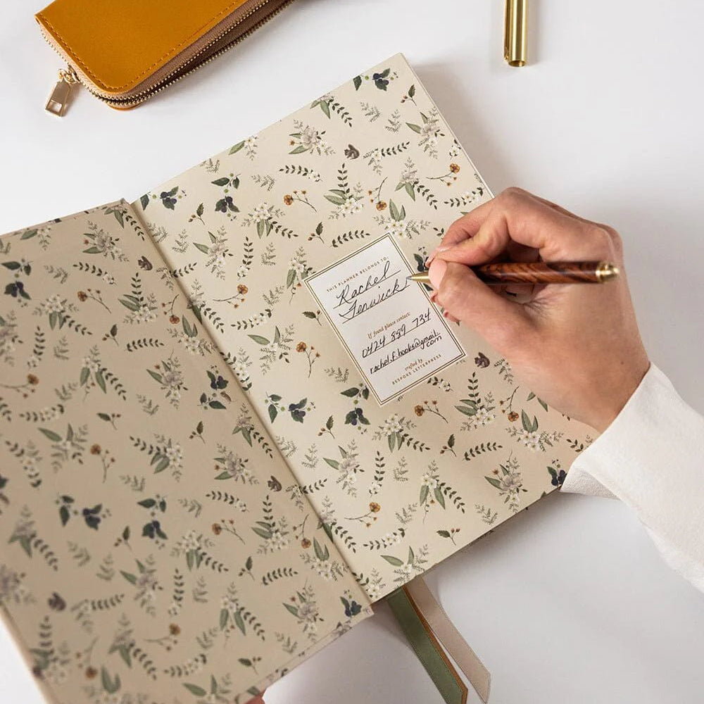 2026 Desktop Linen Bound Planner - Button Fern - Pure Apotheca