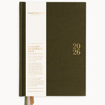 2026 Desktop Linen Bound Planner - Hunter Green - Pure Apotheca
